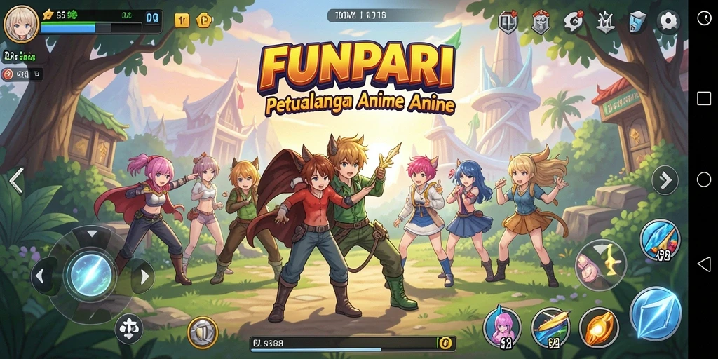 Gameplay seru di dunia Anime FUNPARI dengan karakter yang menawan.