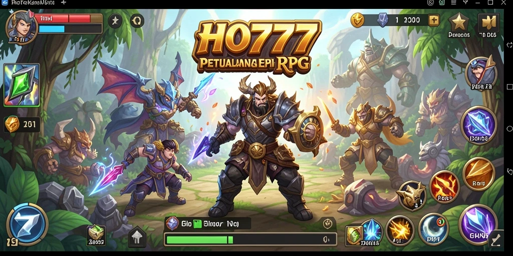 Screenshot gameplay HO777 dengan aksi pertempuran seru di dunia RPG.