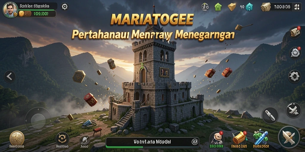 Tangkapan layar gameplay seru dari MARIATOGEL dalam pertahanan menara.
