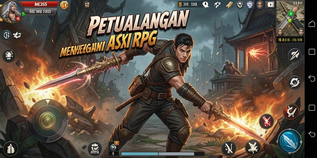 Tangkapan layar dari gameplay seru dalam ME355 yang menampilkan aksi ARPG.