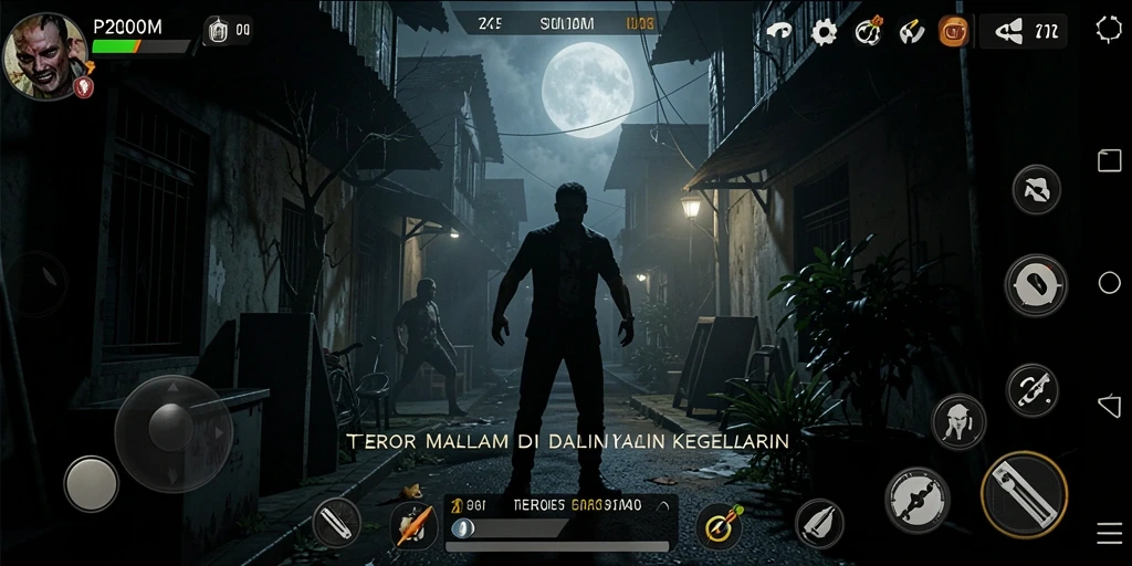 Tangkapan layar P200M menampilkan suasana menakutkan dan gameplay mendebarkan.