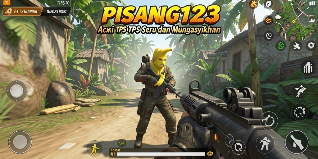 Tangkapan layar PISANG123 menampilkan aksi pertempuran yang mendebarkan.