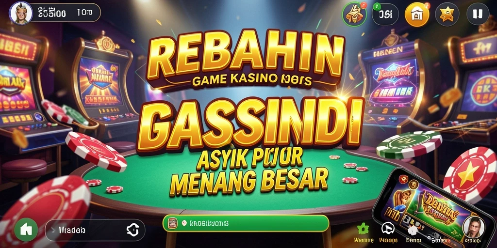 Tampilan gameplay menarik dari REBAHIN dengan suasana Kasino.