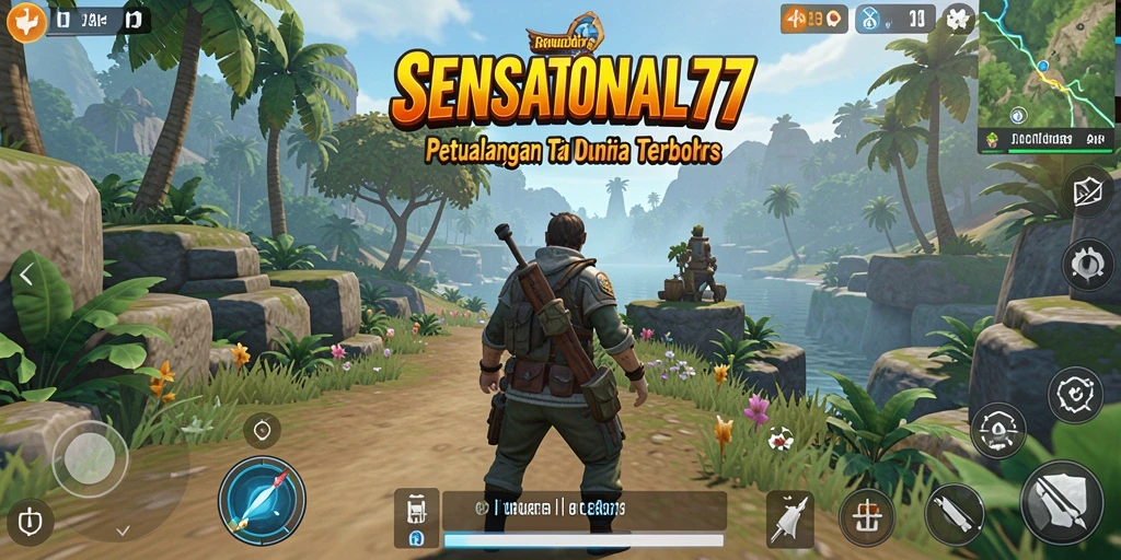 Screenshot menampilkan eksplorasi dunia terbuka yang luas di SENSATIONAL77.