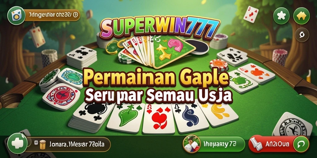 Screenshot SUPERWIN777 menampilkan gameplay seru permainan Gaple.