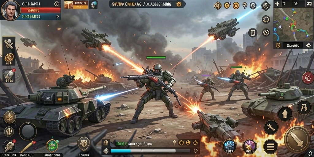 Tampilan screenshot utama SVIP3 menampilkan aksi seru dalam gameplay strategis.