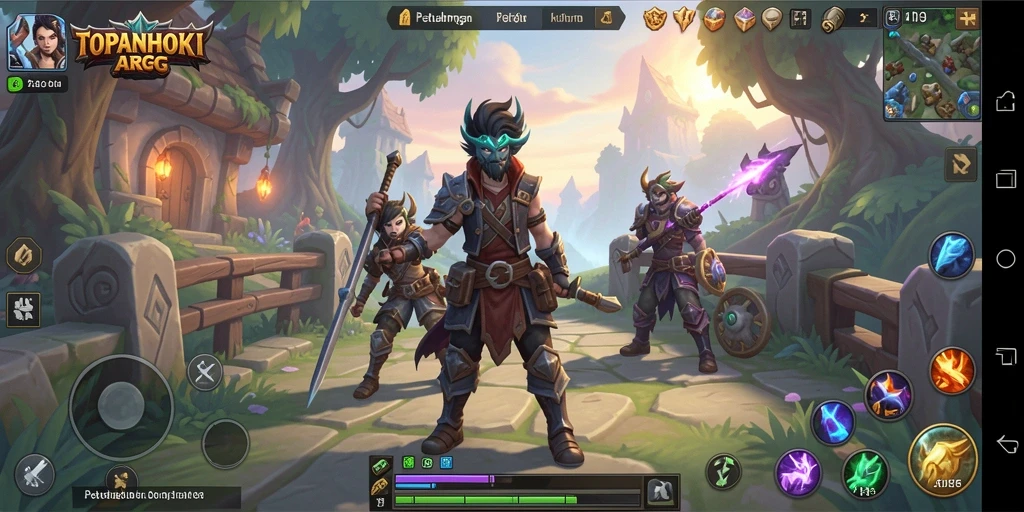 Screenshot dari gameplay TOPANHOKI yang menampilkan pertarungan yang intens.